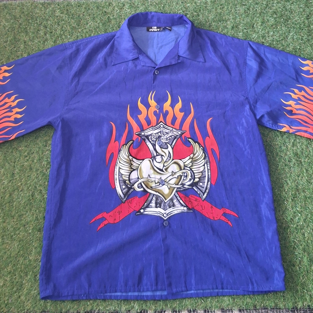 Blue Flame Graphic Men's Shirt